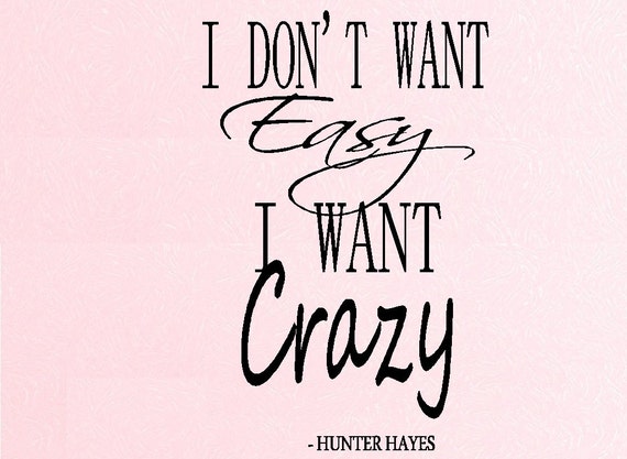 I Don't Want EASY I Want CRAZY Lyrics Wall or Window 