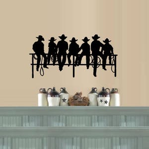 Cowboys Sitting on Fence ~ Wall or Window Decal