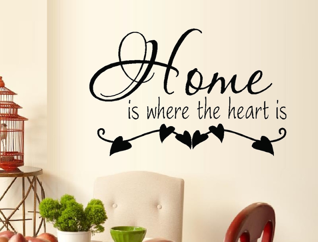 Home is Where the Heart Is Wall Decal Two Sizes Etsy