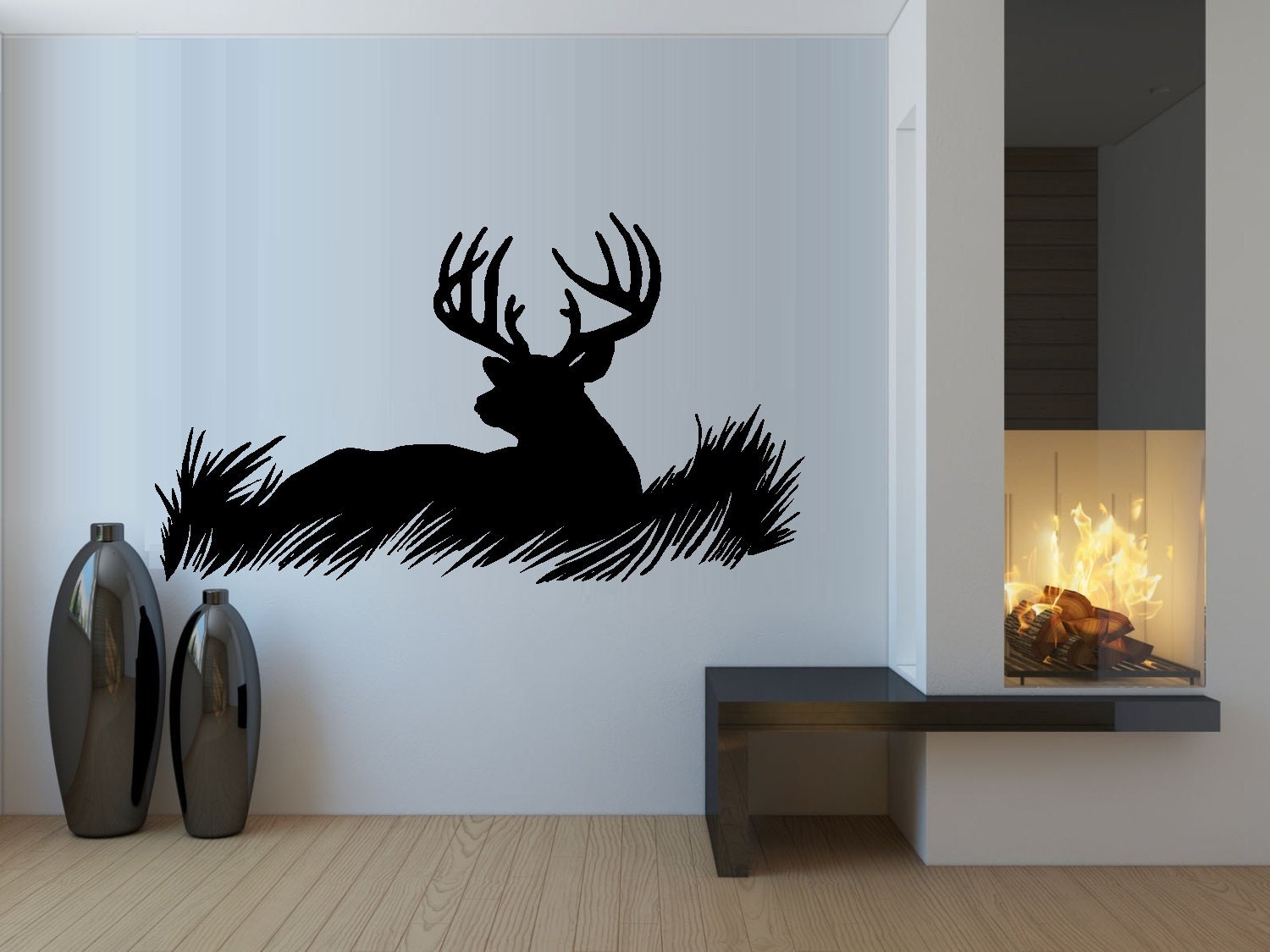 Buck Laying in Grass Wall or Window Decal Large | Etsy