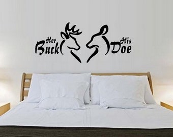 Her Buck His Doe #5, OR The Hunt is Over,  Bedroom or Auto ~  Wall or Window Decal
