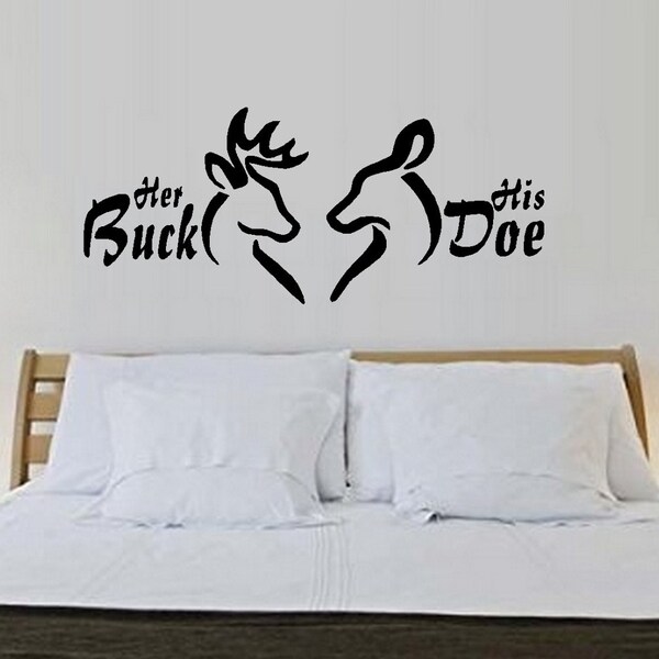 Her Buck His Doe #5, OR The Hunt is Over,  Bedroom or Auto ~  Wall or Window Decal