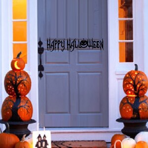 Happy Halloween #2 - or Owls with Branches Wall or Window Decal Happy Halloween
