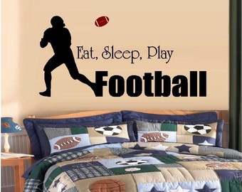 Eat Sleep Game Play Vinyl Wall Art Football/gamer Decals/stickers