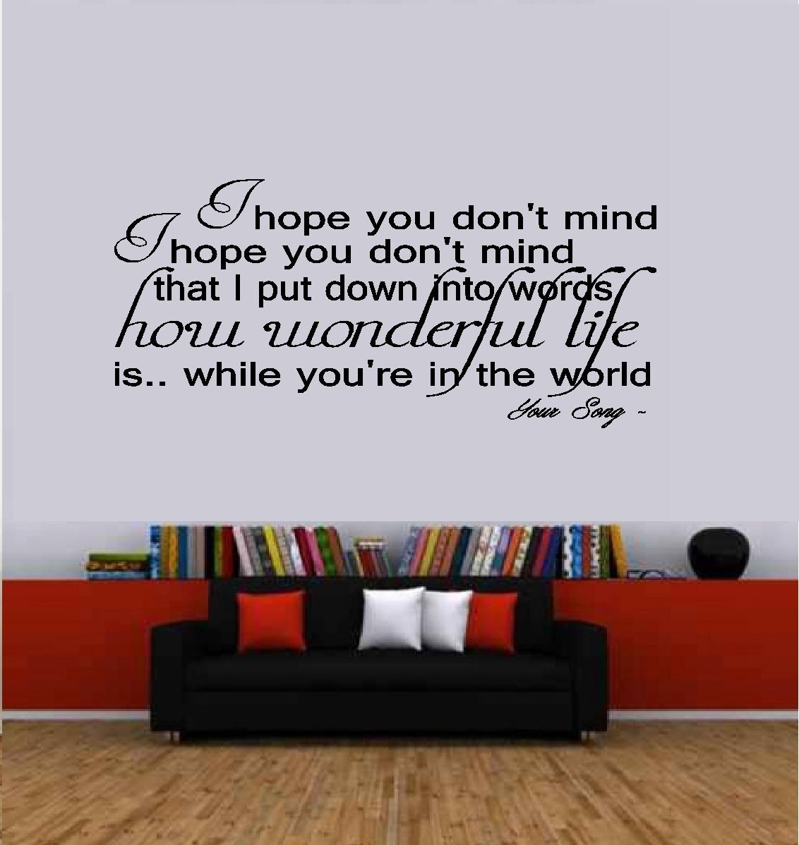 I hope you don't mind... Lyrics Wall or Window Decal Etsy