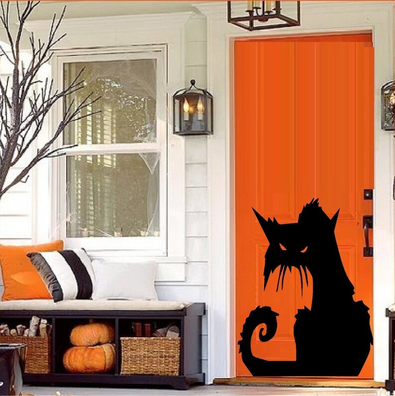 thumbnail image 2 of Scary Cat #2 - Halloween Wall Or Window Decal - Black Vinyl - 13x15 Inches 2 of 6