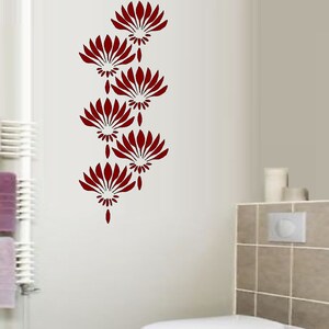 Fan Flower ~ 6 flowers 6&quot; x 15&quot; (set) Wall or Window Decal