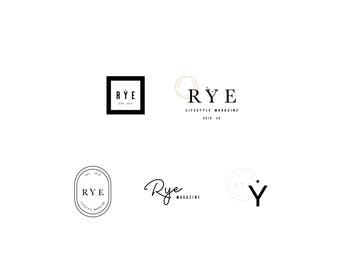 The Rye Logo collection. Modern/ minimalist logo- premade logo- hotel logo- lounge logo-cocktail logo- dubai logo- whisky logo- branding