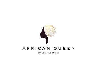 African Logo. Exotic Logo. Women Logo. Chocolate Logo. Travel Logo. Box Design. Tribal Logo. Silhouette Logo. Cameo Logo.  Botanical Logo