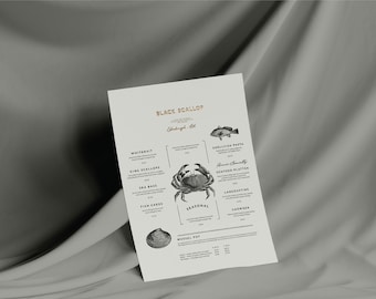 Seafood Menu design template