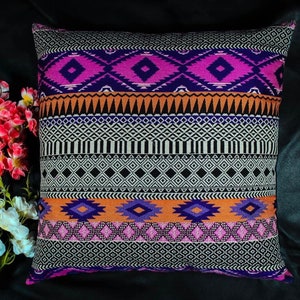 Vibrant handmade cotton decorative cushion 46 x 46cm, home and living, home decor