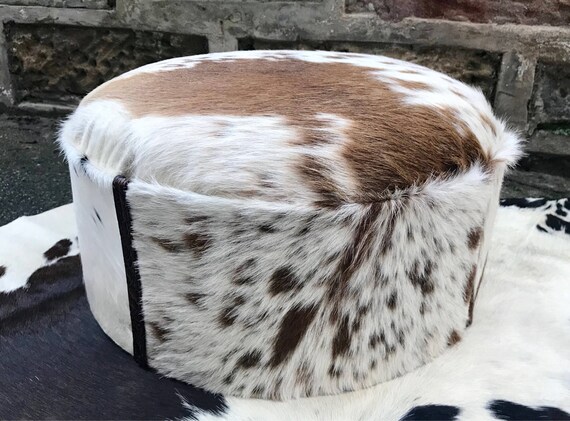 pics Cow Hide Pouffe etsy