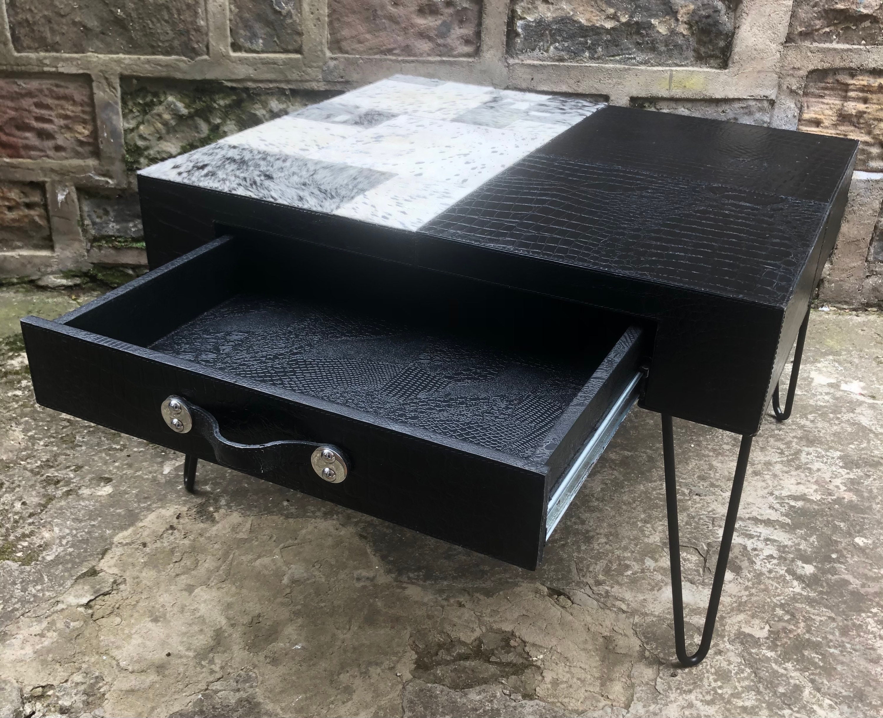 Leather & Cowhide Table Coffee Table Side and End Tables Etsy UK