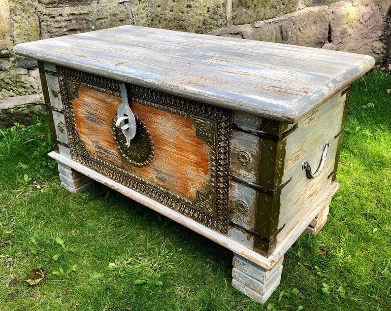 Indian storage trunk treasure chest furniture home and Etsy