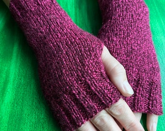 Handmade knitted fingerless gloves, wrist warmers, arm warmers, fingerless mittens, winter accessories.