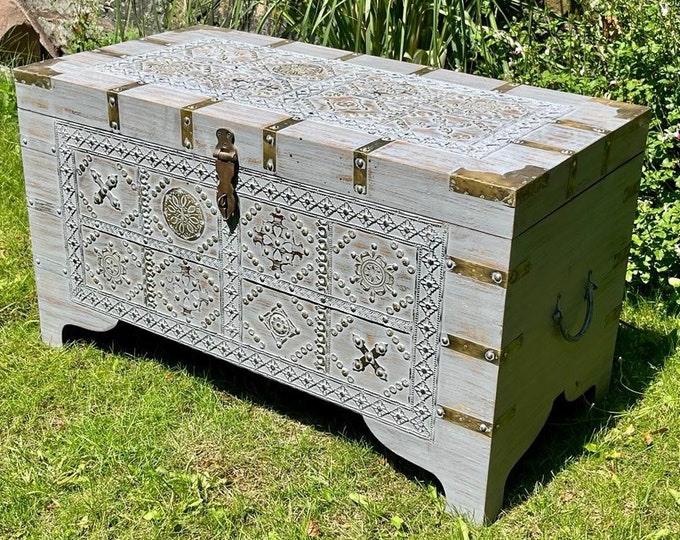 Handmade Indian Storage Trunk Treasure Chest Furniture Home Etsy