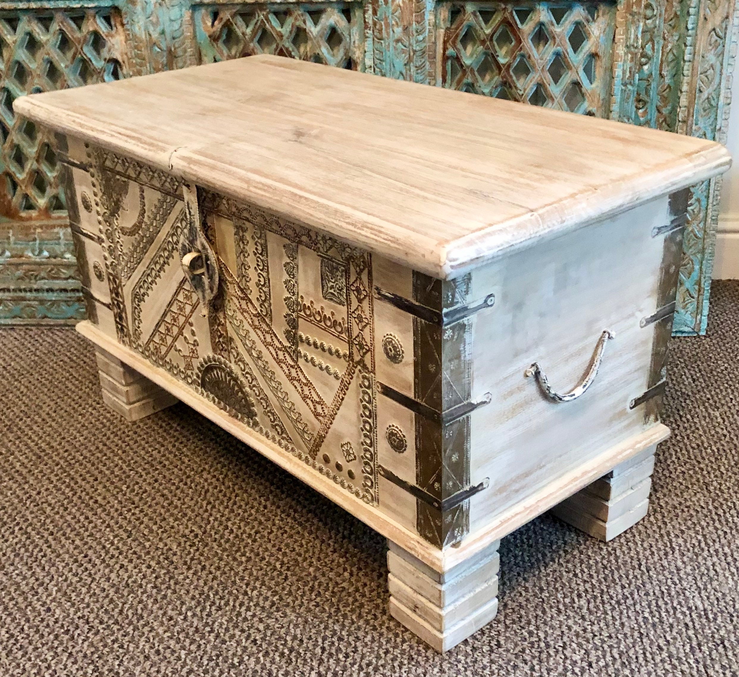 Handmade Indian Storage Trunk Treasure Chest Furniture Home Etsy UK