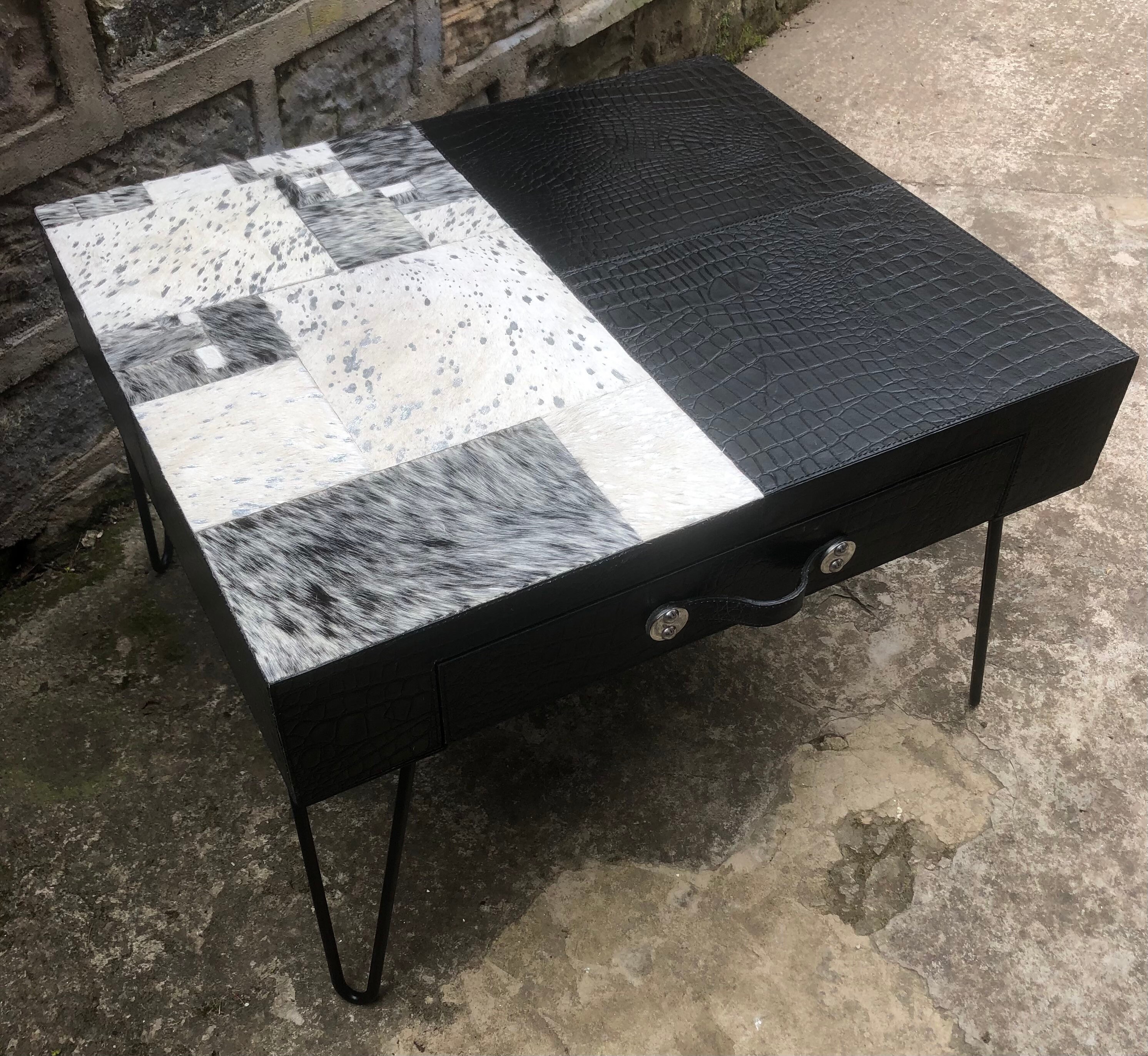 Leather & Cowhide Table Coffee Table Side and End Tables Etsy UK