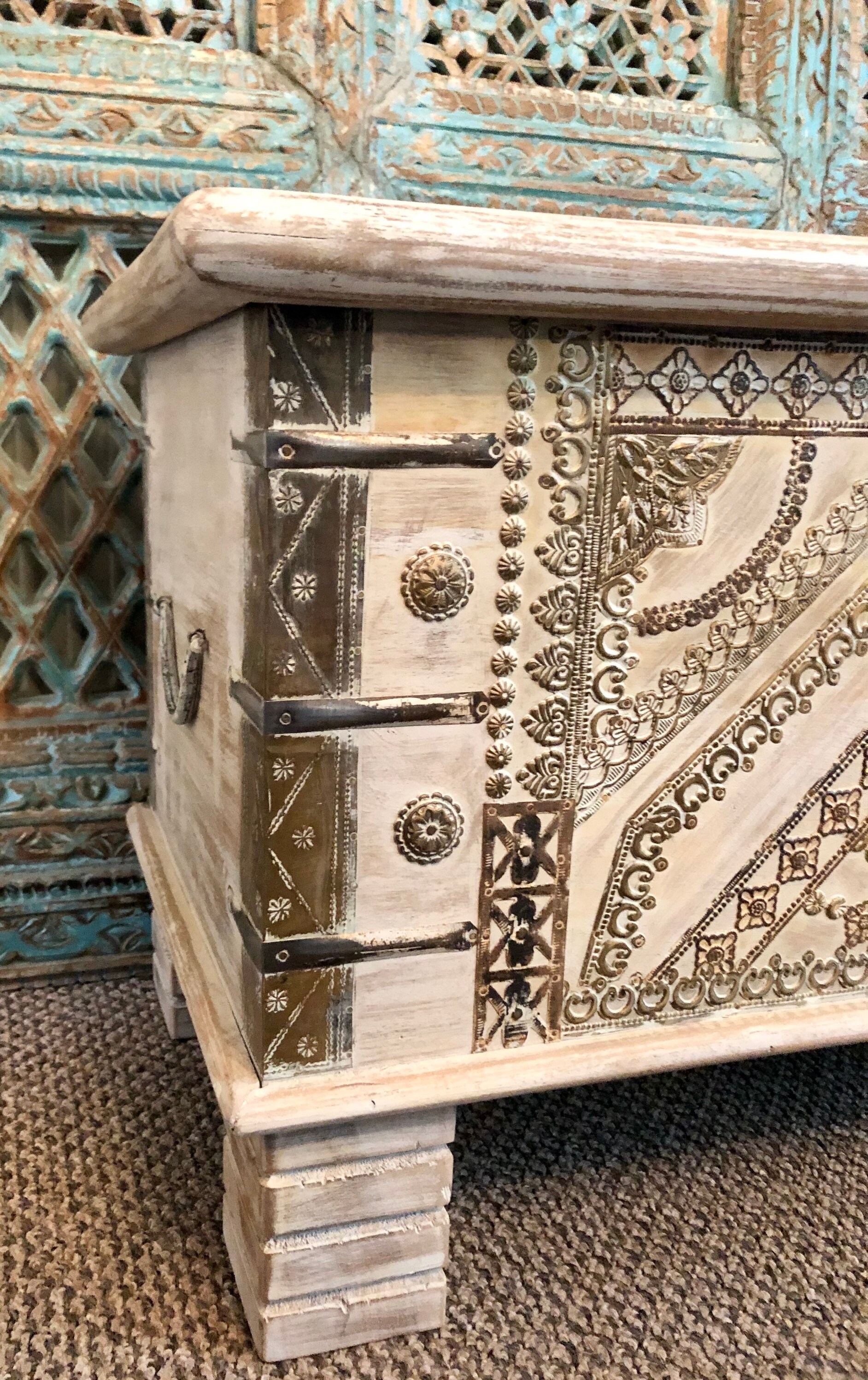 Handmade Indian Storage Trunk Treasure Chest Furniture Home Etsy UK