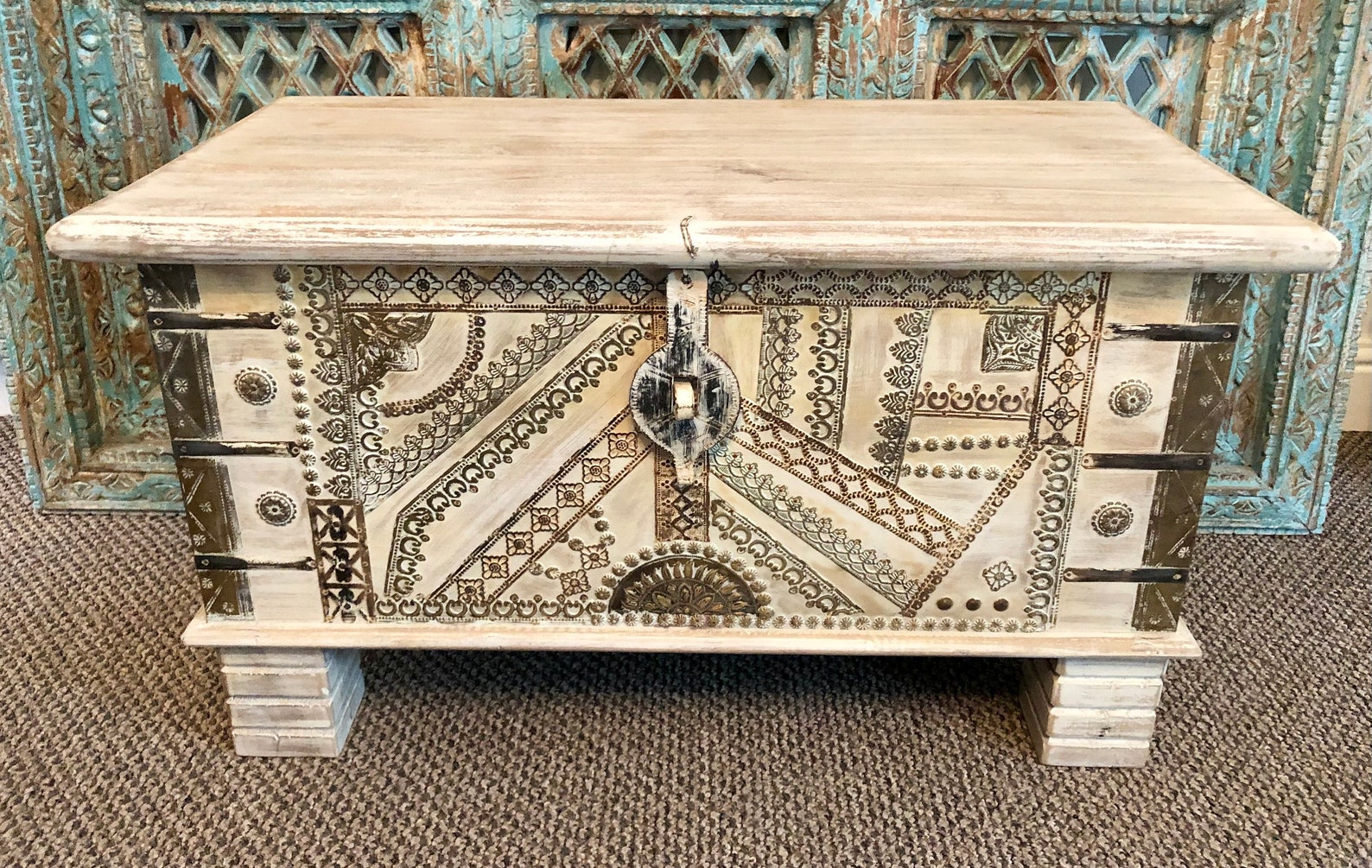 Handmade Indian Storage Trunk Treasure Chest Furniture Home Etsy UK