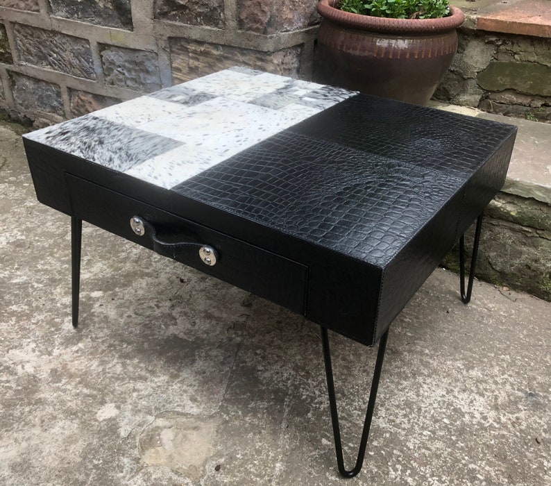 Leather & Cowhide Table Coffee Table Side and End Tables Etsy UK