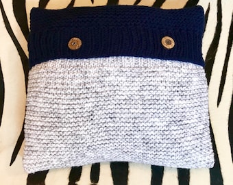 Handmade chunky knit cushion: Decorative cushion, scatter cushions