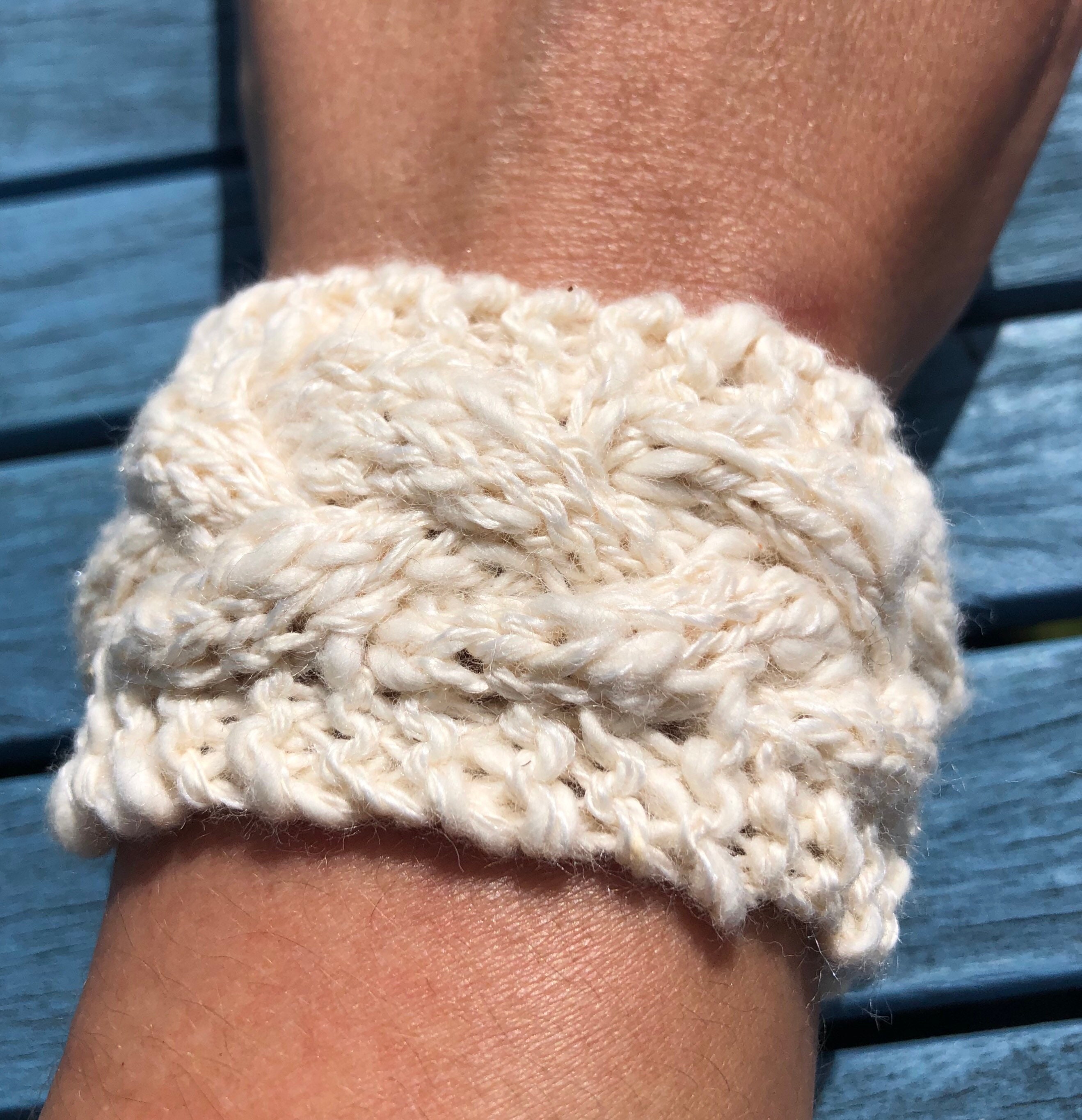 Knitted bracelet knitted cuff wristband bracelets womens Etsy