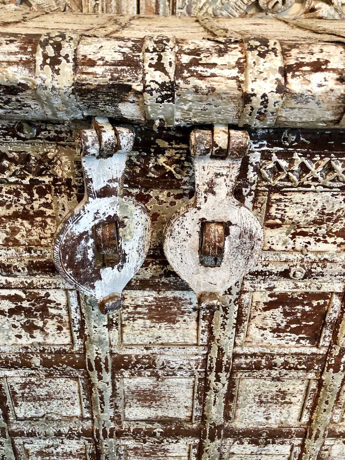 Antiguo cofre de almacenamiento de dote indio muebles hogar | Etsy