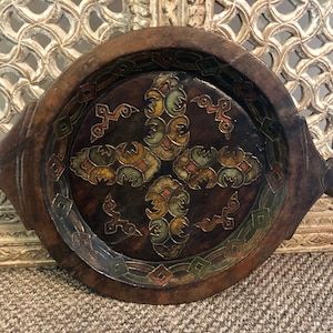 Tibetan handmade wooden bowl, fruit bowl, home decor, home and living.
