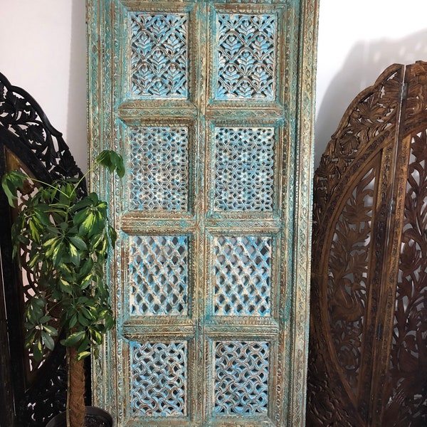 Antique Indian carved jali wall panel, wall decor, screens, home and living, home decor