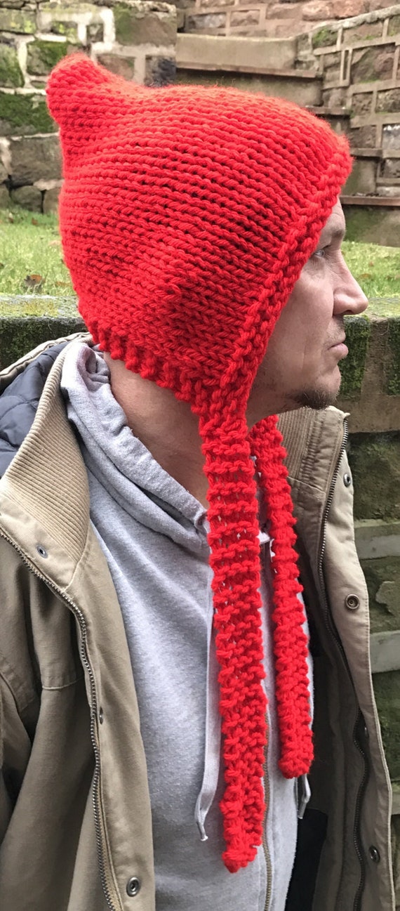 Handmade Chunky Knit Pixie Hat: Winter Accessory