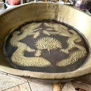 Handmade traditional Tibetan wooden bowl, home decor, home and living.