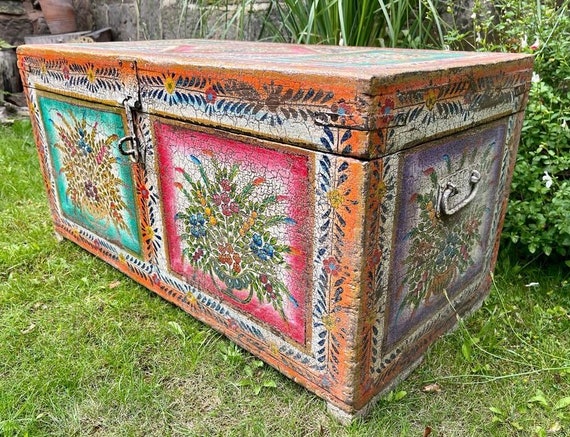 Authentic Indian Trunk Toy Box Hope Chest Blanket Box Tv Stand Coffee Table Furniture Home and Living Etsy New Zealand