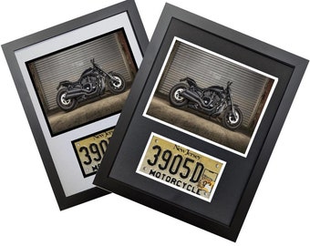 Motorcycle License Plate w/8x10 Photo Frame