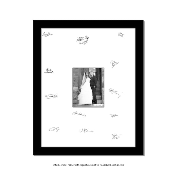 24x30 Black Signature Frame for 8x10 or 11x14-inch Wedding, Bridal, Anniversary, Newborn, Prom or Graduation Photographs