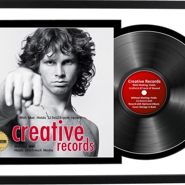 16" x 24" Jukebox Record Frame and Double Matting Displays Album Cover with 33 Vinyl LP (Record/LP Not Included)