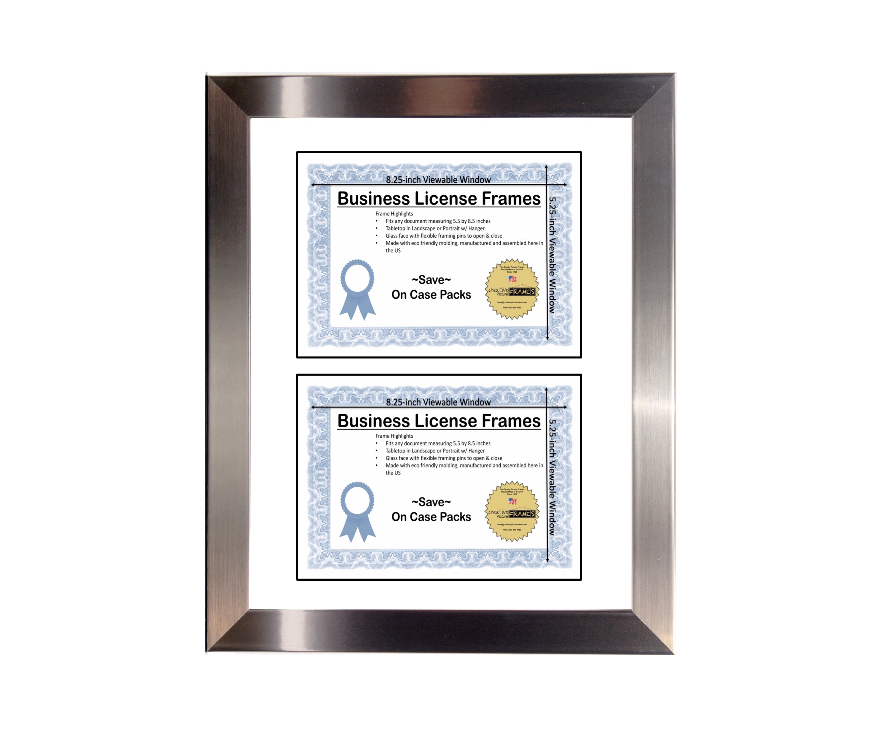 Double 5.5x8.5 License Frame Business License Frame Etsy
