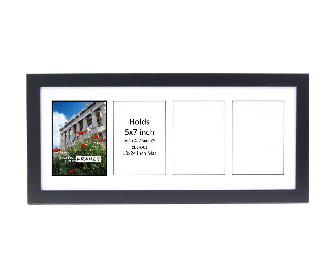 5x7 Black Picture Frame With Collage Mat for Multiple Etsy