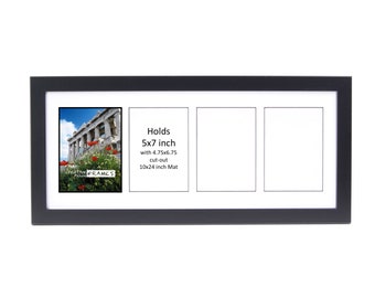Art to Frames Double-Multimat-1120-47R/89-FRBW26061 Collage Frame Photo Mat Double Mat with 8-5x7 Openings and Espresso Frame 