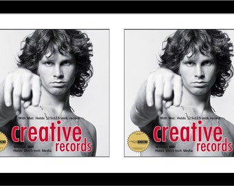 16x30-inch Double Record Album Cover Frame with Black Matting Displays 2 Individual LP Covers (Record Not Included)