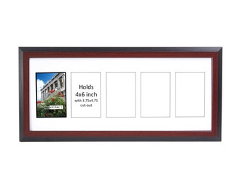 4x6 Multi-Opening Mahogany Picture Frame for up to 10 photos