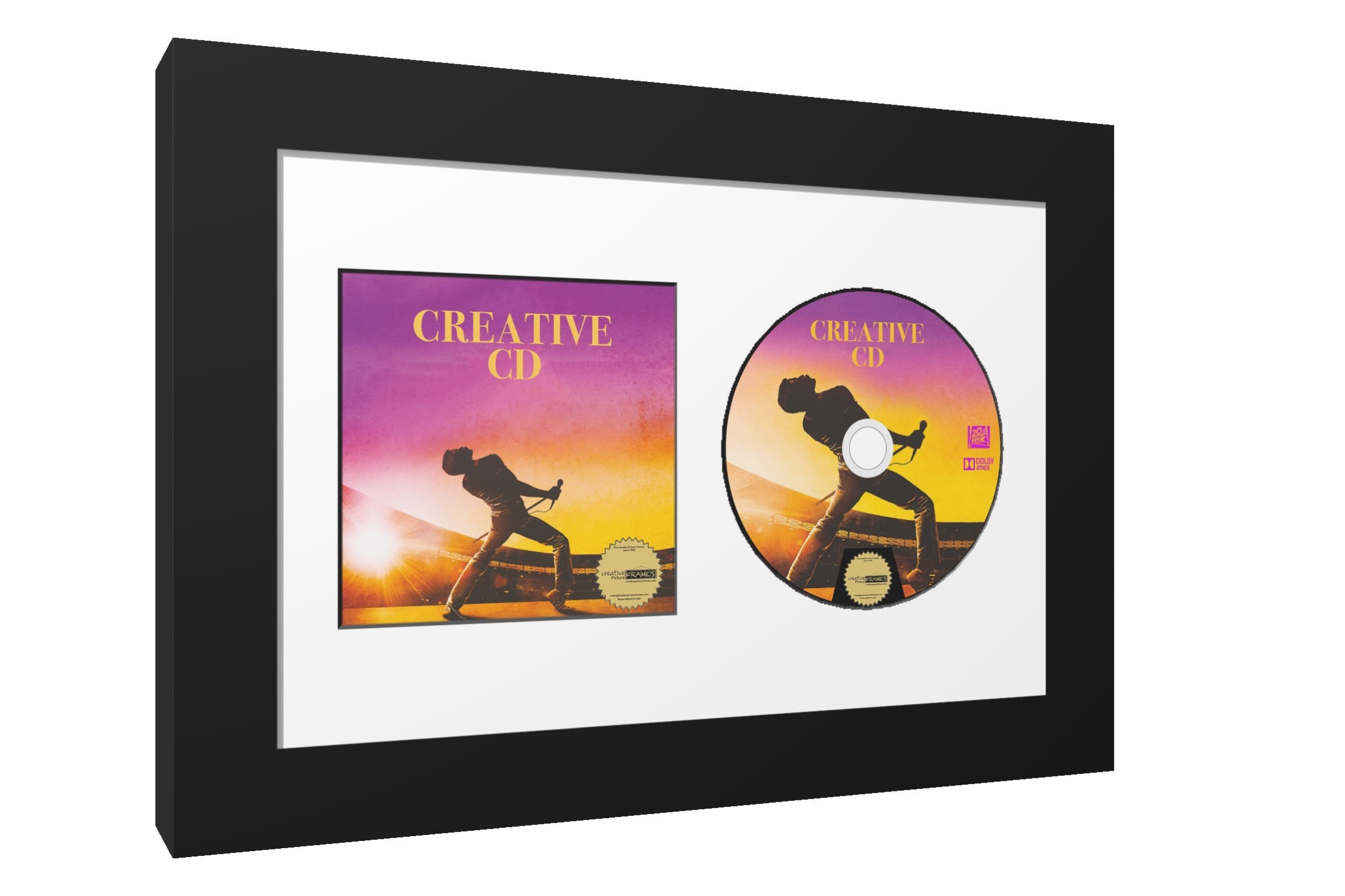 8 x 12 CD Music Frame with Matting Displays Disc Etsy