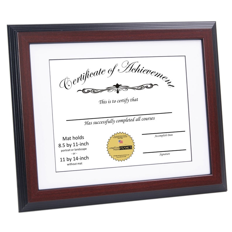 Mahogany Diploma Frame w/Mat White Mat