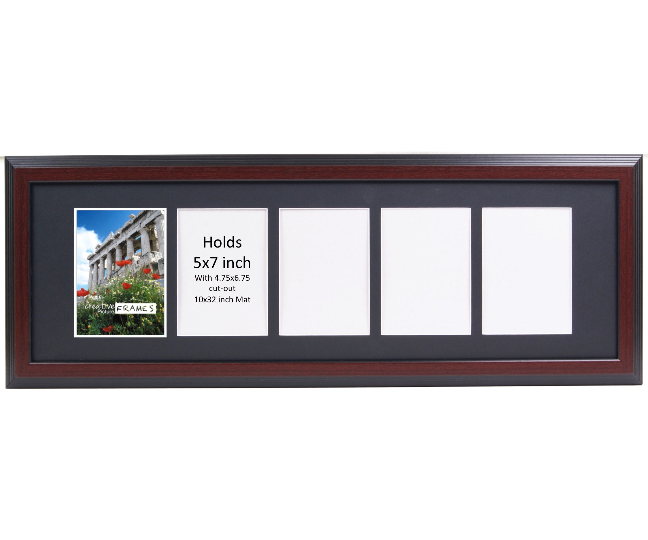 5x7 Multi-opening Mahogany Picture Frame for up to 8 Photos - Etsy