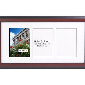 5x7 Multi-Opening Mahogany Picture Frame for up to 8 photos