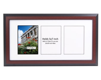 5x7 Multi-Opening Mahogany Picture Frame for up to 8 photos