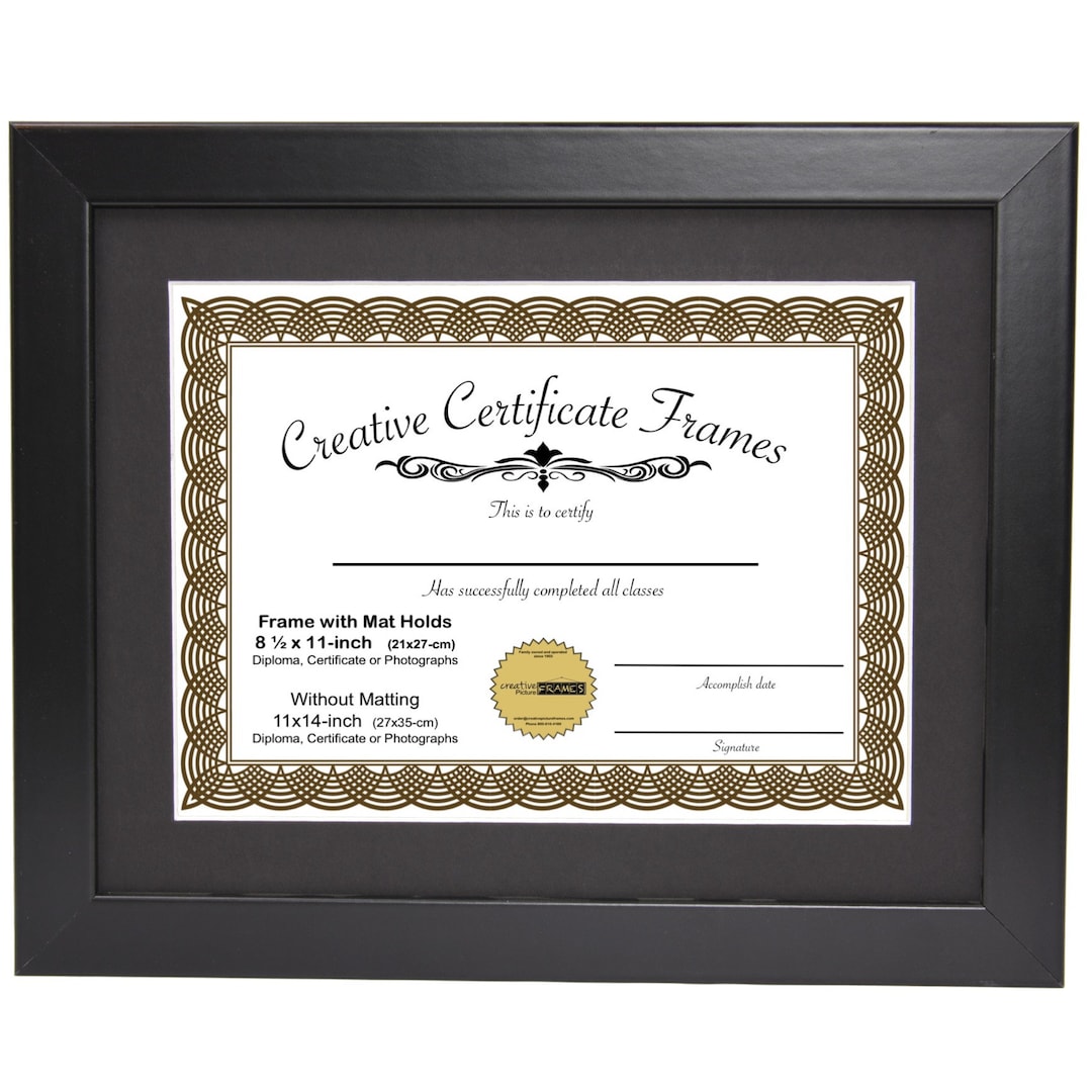 Picture Mat Diploma Size Mat Ivory Black 11x14 Mat for 8.5 X 