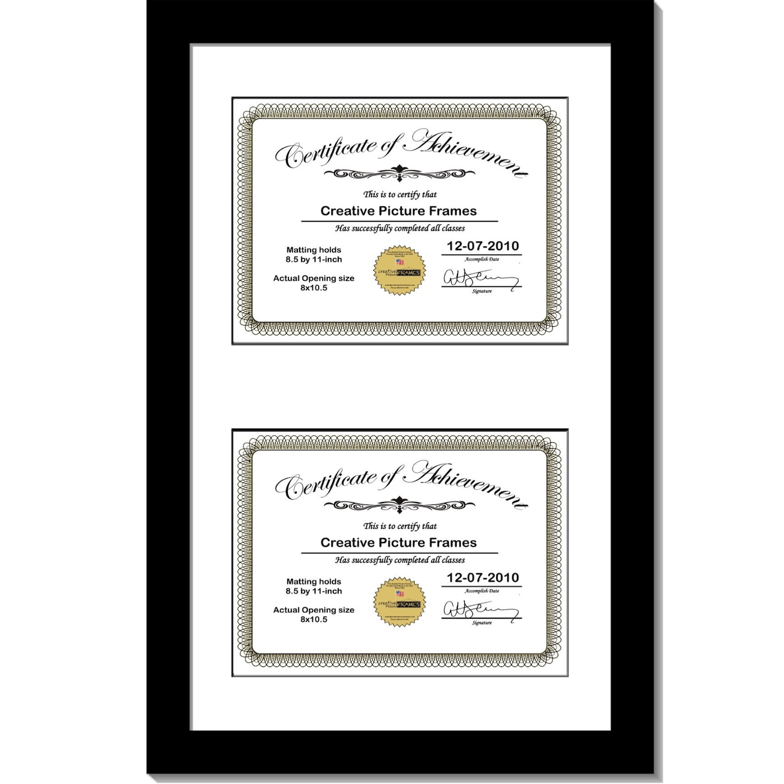 Black Double Diploma Frame With Mat Holds Two 8.5x11inch Etsy Canada