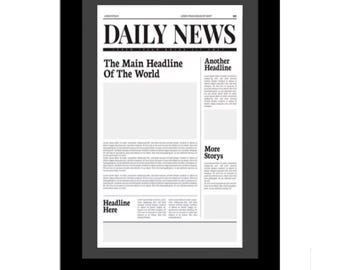11x22 Newspaper Picture Frame - Holds a 11x22-inch Media in a 14x24-inch Frame
