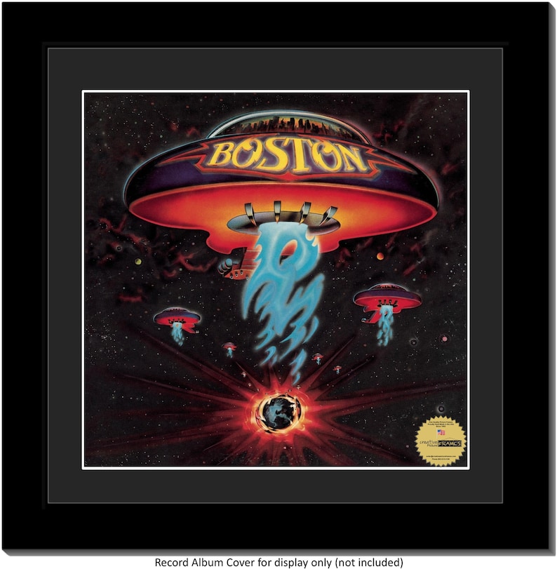Record Album Frame for 12 Lp Vinyl Album and Album Sleeve Black Frame /& White Matting Design